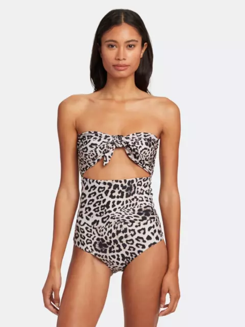 $218 NWOT MIKOH Lane Leopard Print One Piece Swimsuit Large