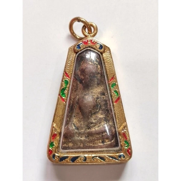 Phra Phong Supan Old Buddha Gold Micron Plated Pendant Thai Buddhist Amulet