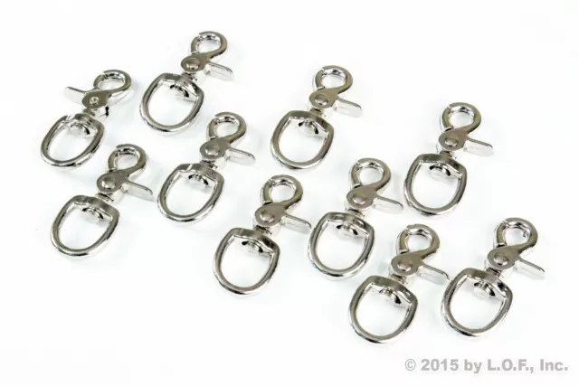 (10) Round Eye Swivel Lobster Clasp Trigger Snap Lanyard 3/4" 90Lbs Hook New