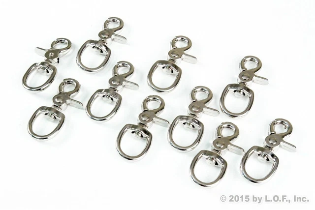 (10) Round Eye Swivel Lobster Clasp Trigger Snap Lanyard 3/4" 90Lbs Hook New