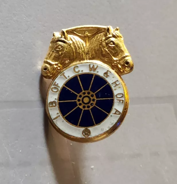 Vintage I.B. OF T.W.L. & H. Of A. Union Teamsters 24k Gold Plated Lapel Hat Pin