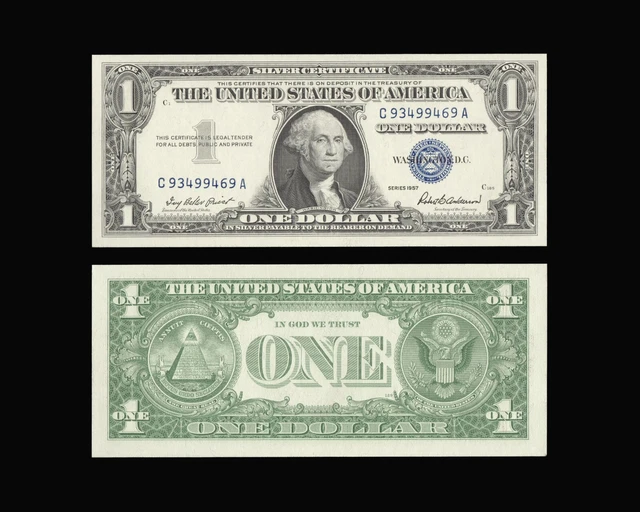 1957 $1 Silver Certificate Fr. 1619 Crisp Uncirculated High Grade US Currency