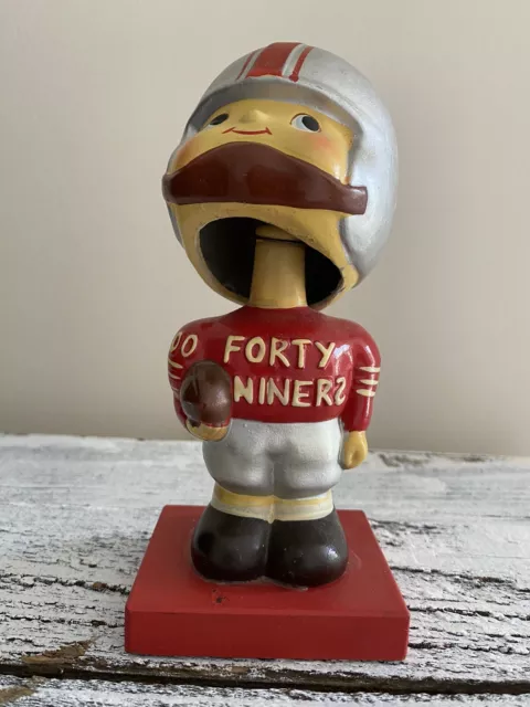VINTAGE 1960's NFL SAN FRANCISCO 49ERS BOBBLE HEAD NODDER FOOTBALL PLAYER