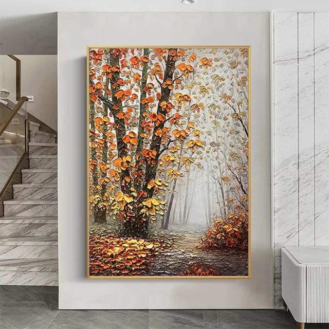 Mintura Handmade Trees Landscape Oil Painting On Canvas Home Decoration Wall Art