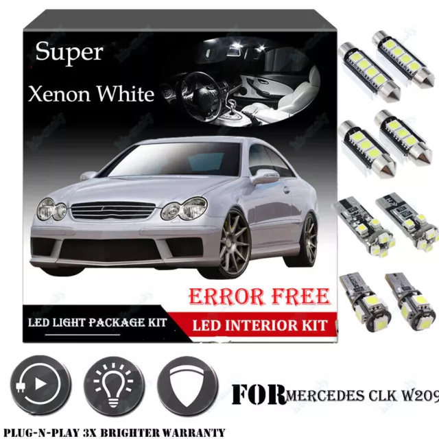 MERCEDES CLK W209 LED Interior Bulbs Kit - WHITE XENON LIGHTS