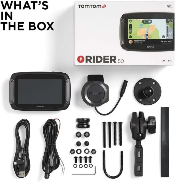 TOMTOM Rider 50 Motorcycle 4.3" Sat Nav - Western Europe Maps