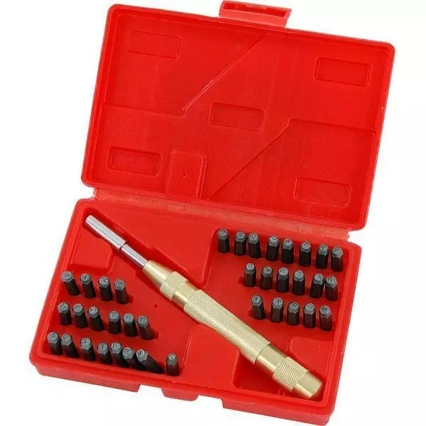 36pc Number & Letter Punch Set Alpha Numeric Carbon Steel Punches