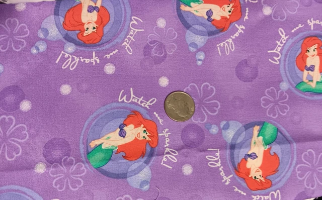 3 ½ Yards Disney The Little Mermaid Cotton Fabric “Watch Me Sparkle”  from 2007