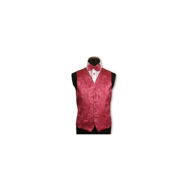 Robert Charles. Gilet de cérémonie. , Soie. Rose. Motifs. FABRIQUE EN ITALIE.
