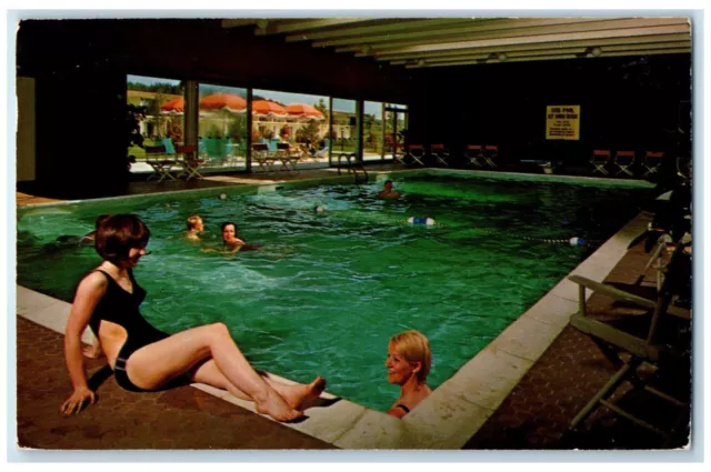 c1960's Swimming Pool Scene Holiday Inn Cambridge Ontario Canada Posted Postcard