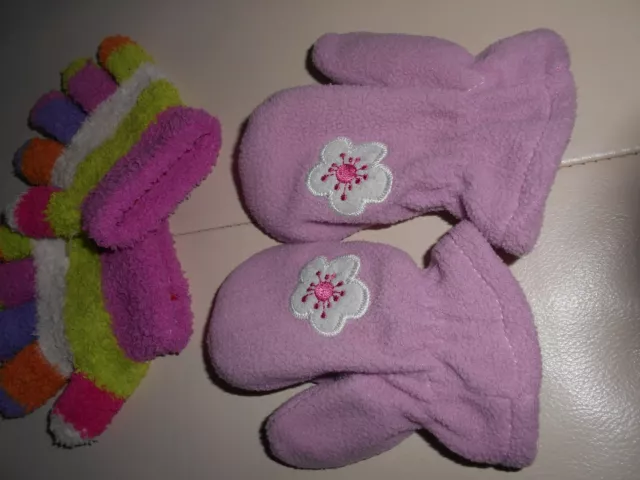 Lot De 2 Paires De Gants Et Moufles  2/3 Ans Tbe