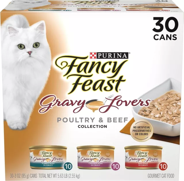 Purina Fancy Feast Gravy Wet Cat Food Variety Pack, Gravy Lovers Poultry & Beef