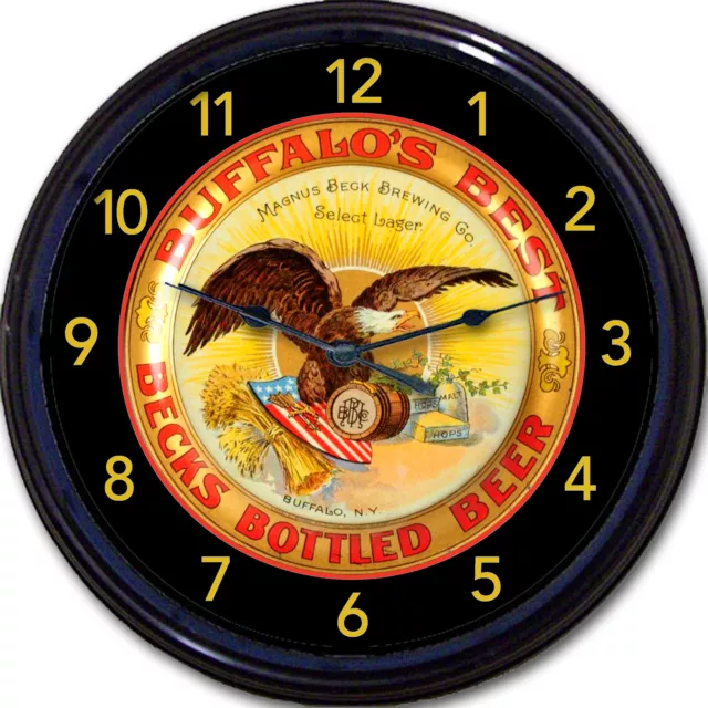 Magnus Beck Brewing Co Beer Tray Wall Clock Buffalo NY Ale Lager Man Cave New