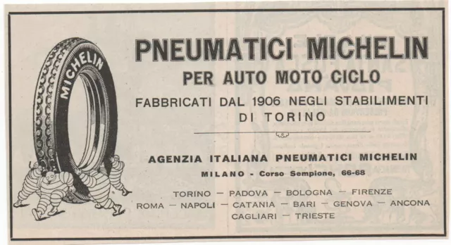 Pubblicità 1930 MICHELIN PNEUMATICI AUTO MOTO advert werbung publicitè reklame