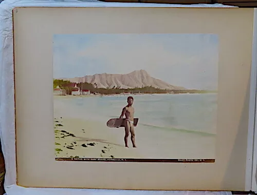 1898 Frank Davey Personal Hi. Photo Album,Stripping Down,Surfer ~ Charles Kauha