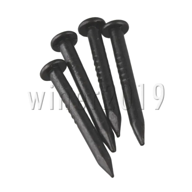 15x1.5mm Head Black Antique Pure Copper Screw Nail for Furniture Pack of 50