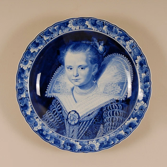 Royal Delft Portrait Plate Delftware Baroque Dish hand painted blue white