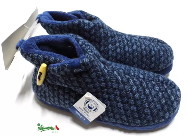 DE FONSECA pantofole ciabatte chiuse alte invernali uomo TRENTO M203 Blu