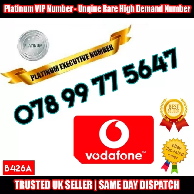 Platinum Number Golden Number VIP SIM - 078 99 77 5647 - Rare Numbers - B426A