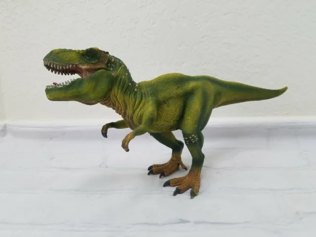 Schleich Tyrannosaurus Rex T Rex Figure Movable Jaw Green Dinosaur Toy 11"