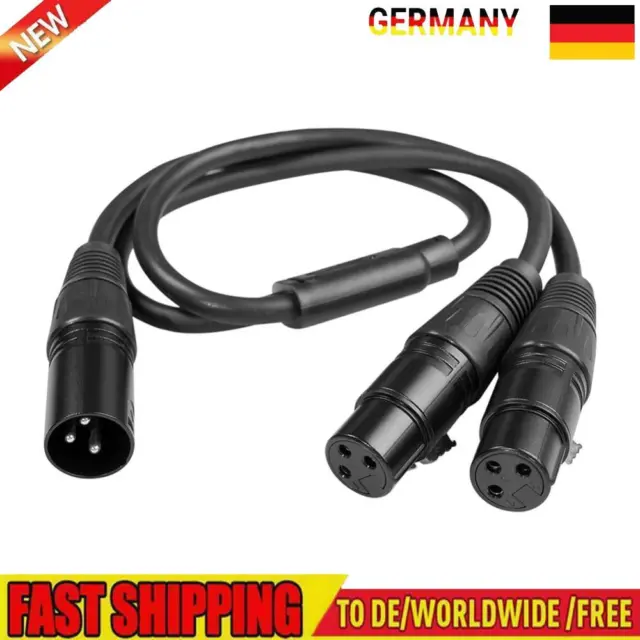 50cm 3 Pin Jack XLR Male to Dual XLR Female Y Splitter Adapter Cable Converter