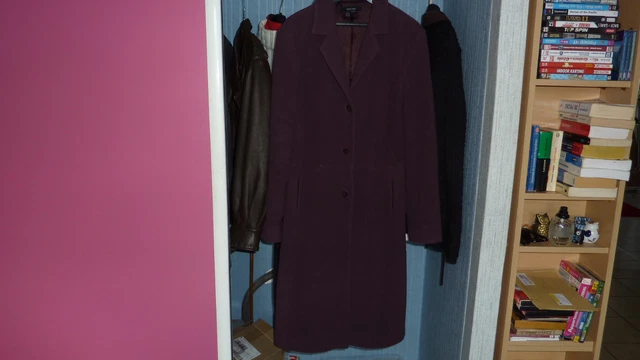MANTEAU FEMME ZARA, couleur Prune taille 38/40, laine et cachemire