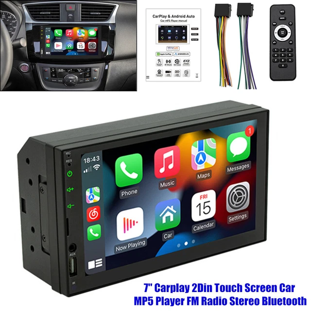 7" Touch Screen Car MP5 Player Carplay FM Stereo Bluetooth Fast Charging USB AUX