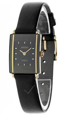 RADO DiaStar SS Black Dial Genuine Leather Women's Watch 153.0283.3N