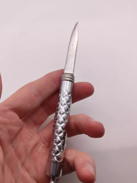 USSR pocket folding knife handmade  prison Soviet barrel knife opener