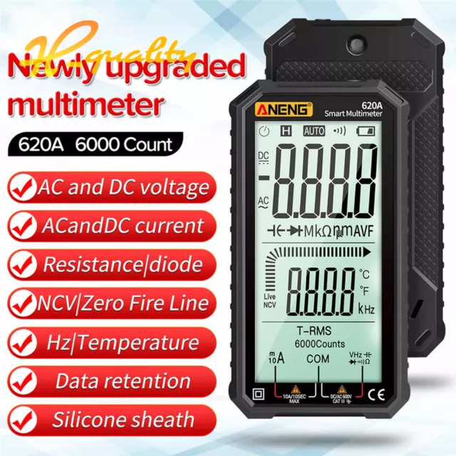 LCD Digital Multimeter Auto Ranging AC DC Volt Ammeter Tester Meter