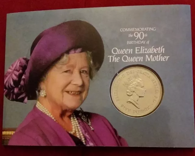 QUEEN MOTHER 90th BIRTHDAY CROWN - 1990 PRESENTATION PACK