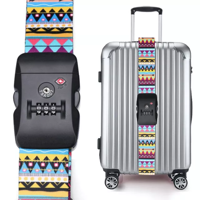 TSA Password Travel Luggage Suitcase Secure Lock Safe Nylon Packing Belt Strap