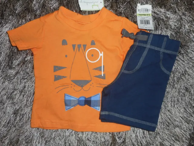 Nwt First Impressions Baby Infant Boys 3-6 Months 2-Pc Set Shorts & Tiger Tee