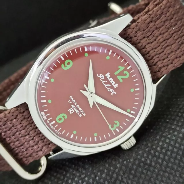 Antiguo Reloj Mecánico India Para Hombres Con Bobinado Piloto Hmt...