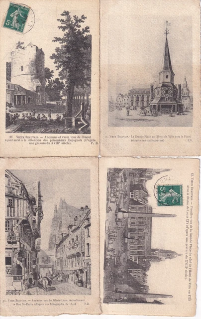 LOT DE 4 cartes postales anciennes postcards VIEUX BEAUVAIS OISE EUR 3 ...