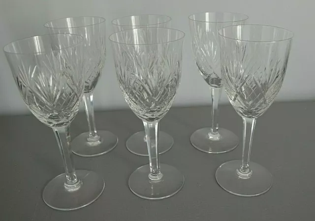 6 Verres à Eau Cristal Taillé Cristallerie de Lorraine