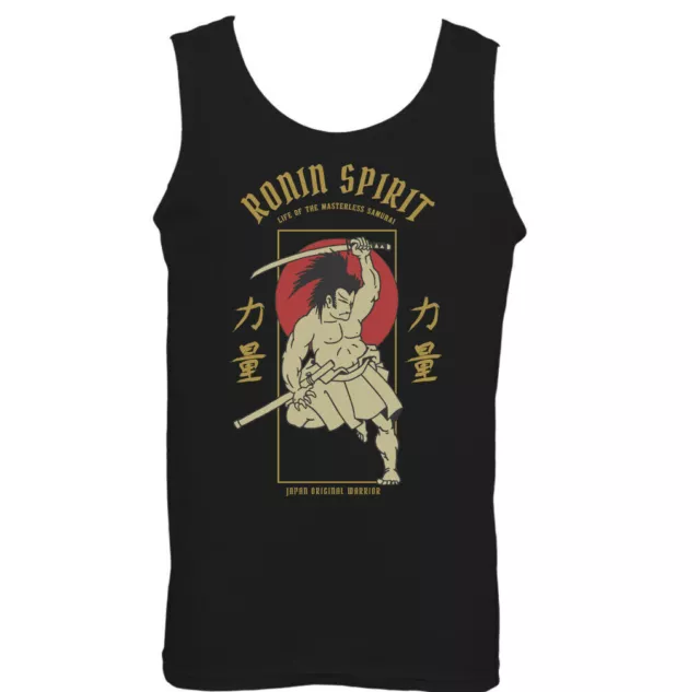Ronin Spirit Mens Vest Martial Arts Samurai MMA Sword Katana Gym Training Top