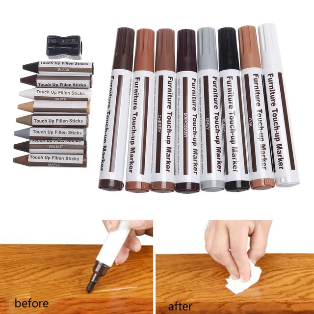 Kit de palos de relleno adorno de orificios marcadores parche pintura bolígrafo muebles solución de arañazos