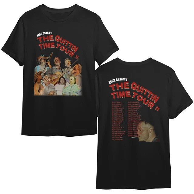 ZACH BRYAN THE Quittin Time Tour 2025 Tour TShirt, "Zach Bryan" Album