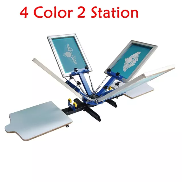 4 Farbe 2 Station Seide Siebdruck Maschine DIY T-Shirt Stoff Drucken