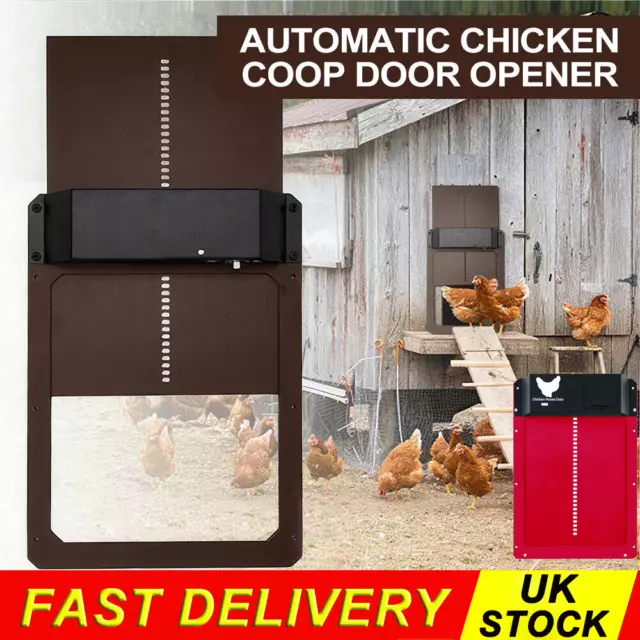 Waterproof Automatic Chicken House Door Opener Light Sensor Chicken Coop Door UK