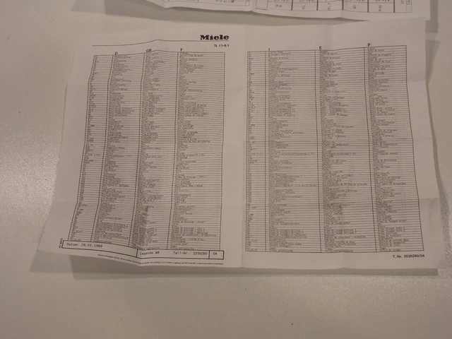 REPARATURANLEITUNG SCHALTPLAN 3996160 Waschmaschine Miele W911 EUR 14