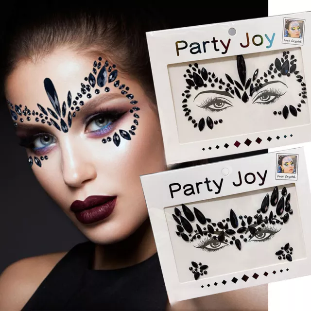 Halloween Body Adhesive Glitter Stickers Crystal Tattoo Party Face Eye Gems R