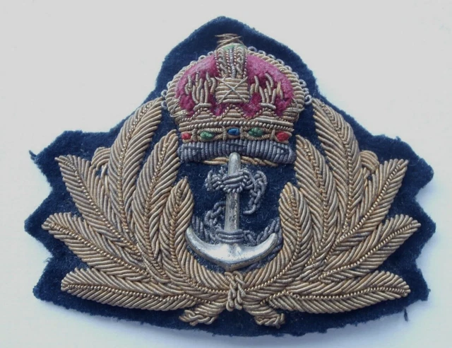 Genuine Example NICE GENUINE EXAMPLE WW2 Era Kings Crown Royal Navy Officer's Bullion ...