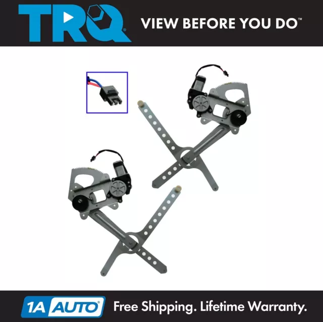 TRQ Power Window Regulators w/ Motors Front LH & RH Pair for Chevy GMC Cadillac