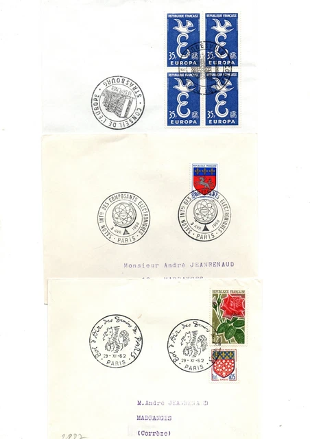 Lot De 8 Enveloppes FDC France 1972 - Sérigraphie Thiaude - Oblitérations 1er Jour