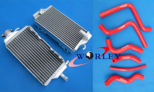 Aluminum radiator + RED silicone hose for Honda CR125R 2000 2001 00 01