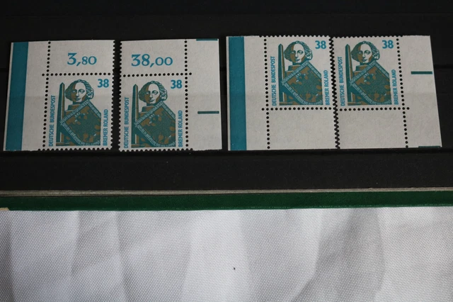 K-7-2, Bund BRD DS SWK 1989 MiNr. 1400 - 38 PF - alle 4 Ecken E1-E4 postfrisch