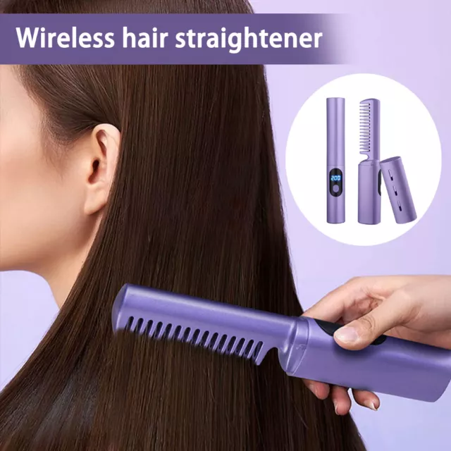 LCD Hair Straightening Brush Comb Electric Hair Care LCD Comb Tool Heat Ceramic 3