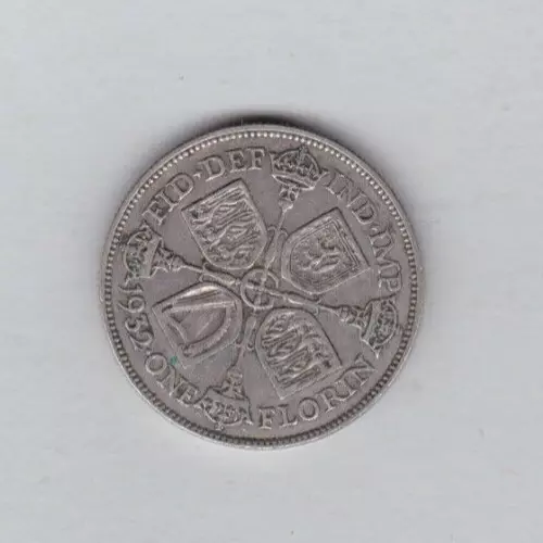 1932 Key Date George V 50% Silver Florin Coin In Good Fine Condition
